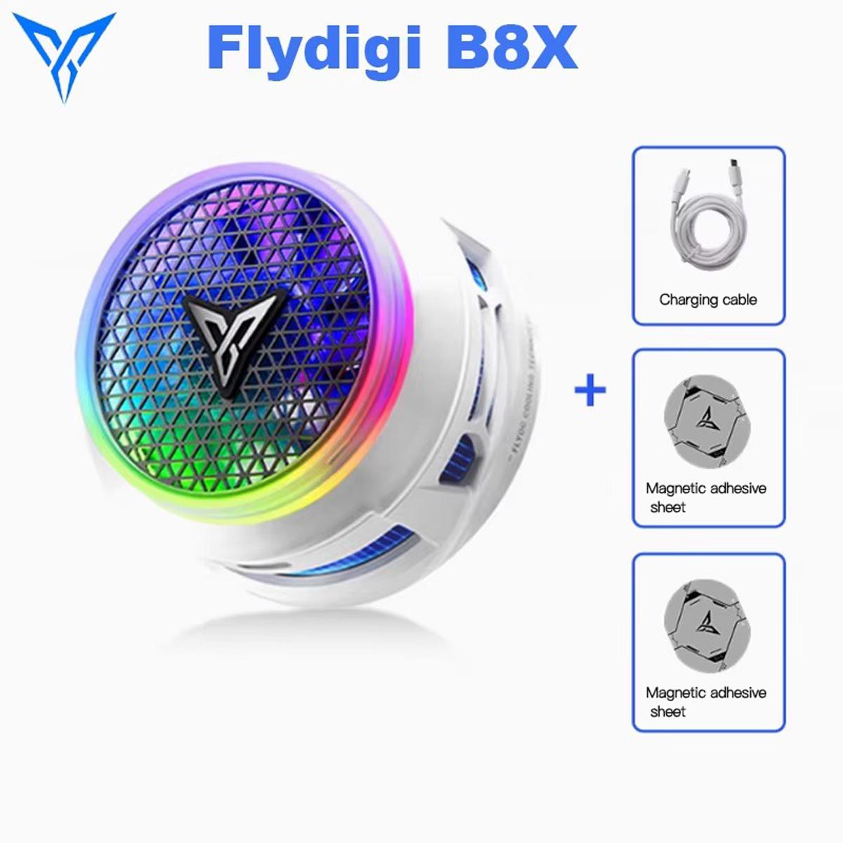 

Flydigi B8X Cellphone Cooler Frequency Conversion Super Heat Dissipation Magnetic Radiator RGB Light For Iphone Ipad Android add Magnetic patch