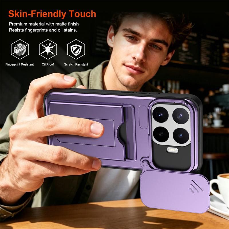Lens Protection Kickstand Case For Xiaomi 17T Pro Mi 17T 5G Protective Cover Card Slot Wallet Capa Fundas