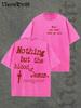 Y2kvintage Shirts Unisex Style Nothing But The Blood Of Jesus Print Washed Thickened Cotton Tshirt  Creative Design Unisex Ca