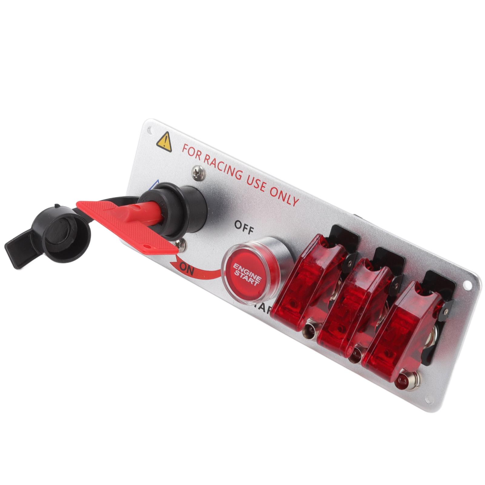 

Панель переключателя зажигания 5 в 1 12 В со светодиодной подсветкой и кнопкой запуска двигателя для гоночного автомобиля, автофургона красный