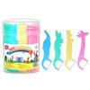 40Pcs Coloful Dental Floss Four Cartoon Animal Shape Toothpicks Interdental Floss Clean Teeth Tool Super Thin Floss Stick