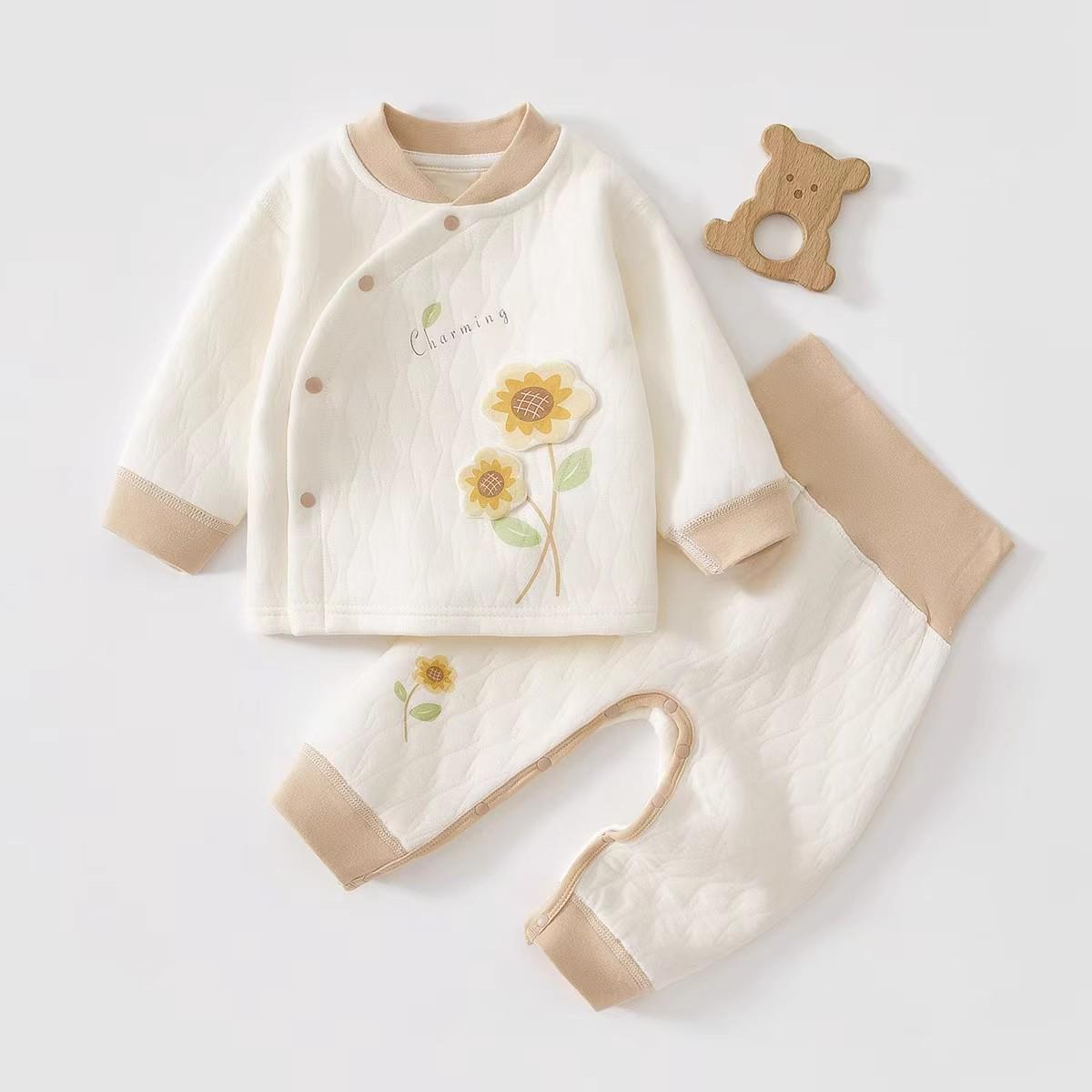 

Jingqi Baby Autumn High-Waist Warm Cotton Clothes Set for Boys and Girls 73 cm