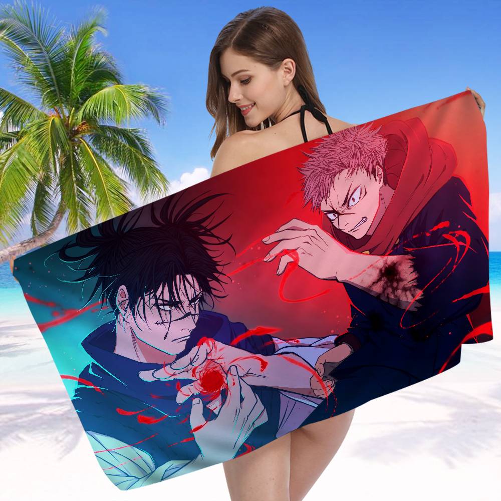 Jujutsu Kaisen Choso Yuji Microfiber Blanket Quick Drying Beach Towels Oversized Printing Super Absorbent Pool Towel Blanket
