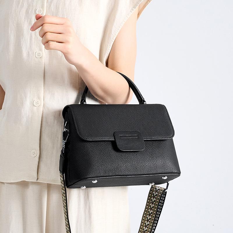Fashion Women's Bags New First-layer Cowhide Handbags Simple and Versatile Shoulder Bags Commuter Messenger Bags Genuine Leather Women