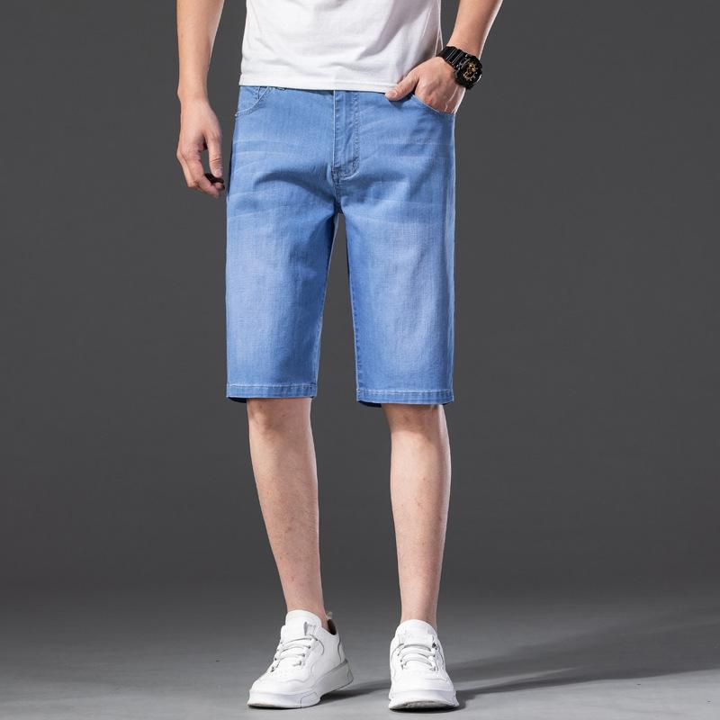 Lyocell shorts men's summer denim capris men's oversized men's jeans men's shorts capris