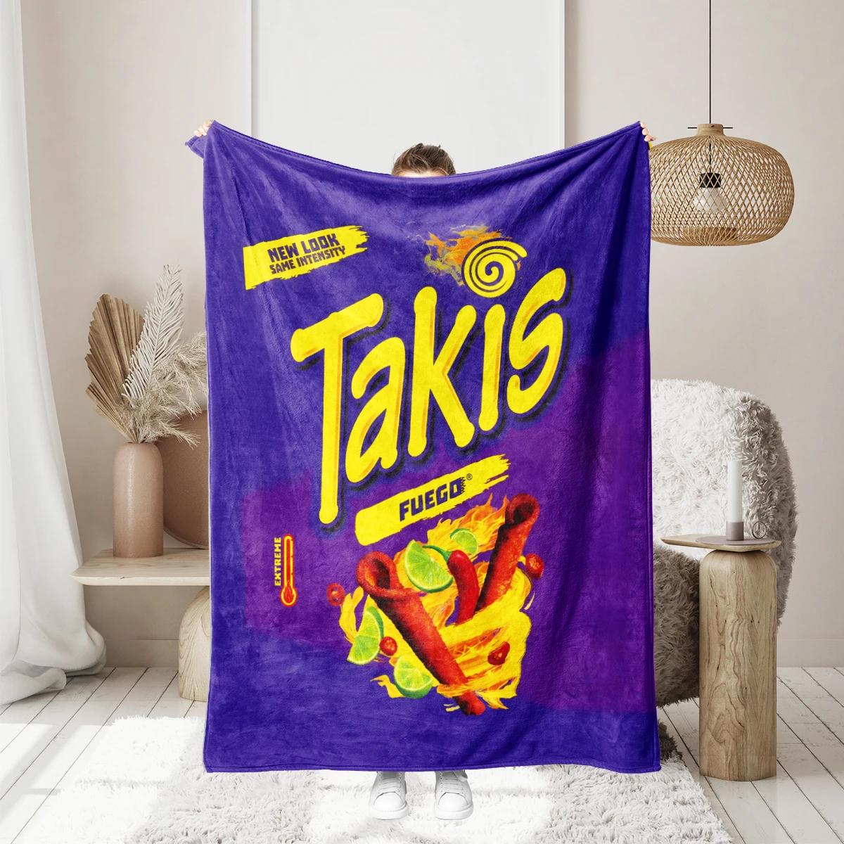 

1pc American Takis, Monster truck digital printing warm skin-friendly thickened flannel blanket for office, home, travel 75x90cm