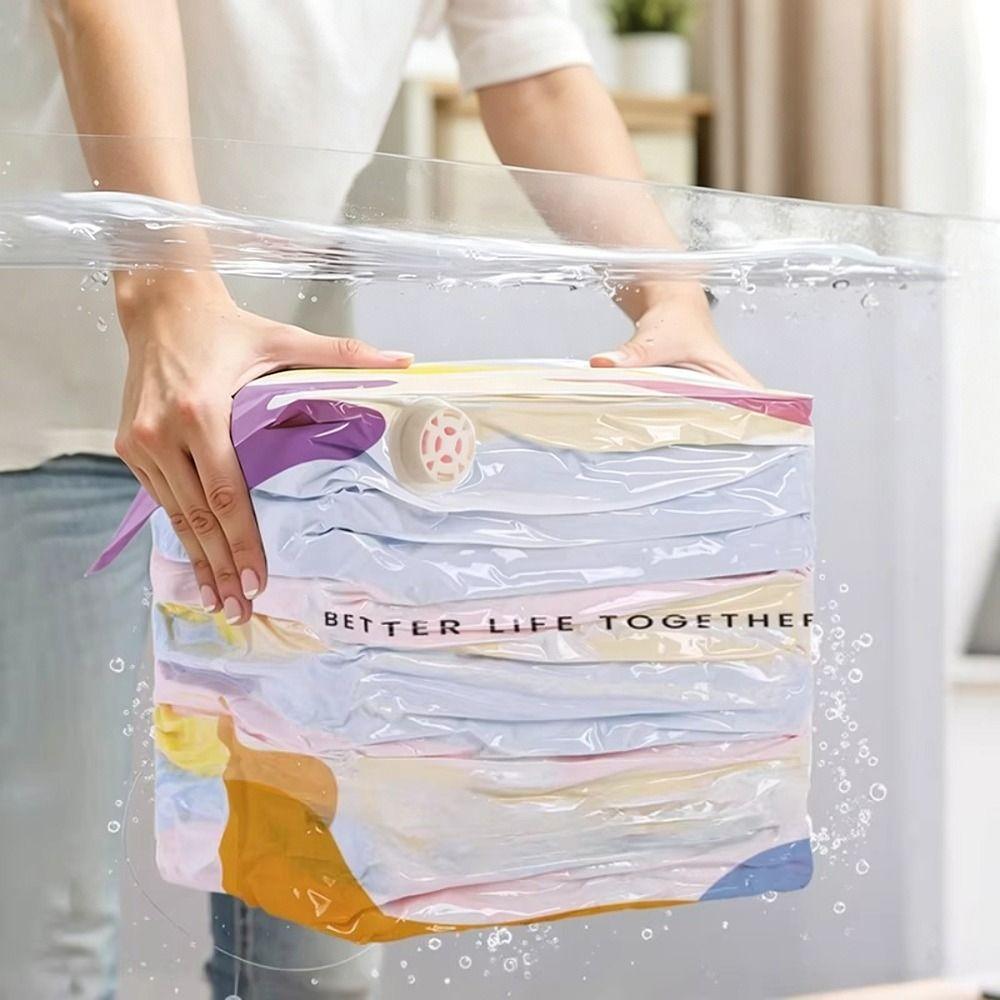 Large Capacity Vacuum Storage Bags No Pump Clothes  Blankets Organizer  Travel Accessories