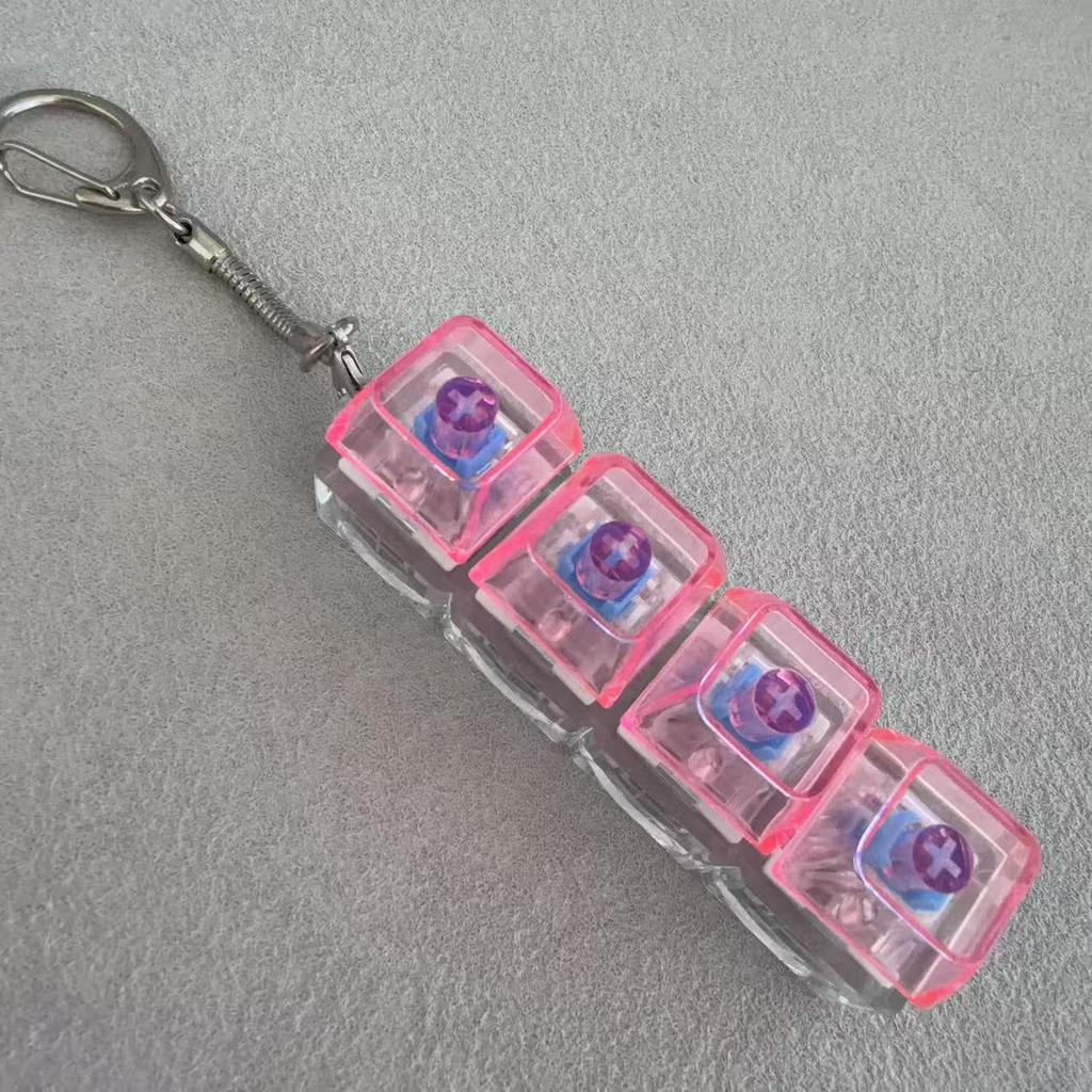 4-Key Decompression Button, Shaft Tester, Keychain Pendant, Fingertip Press And Decompress, Luminous Toy Fingertip Button