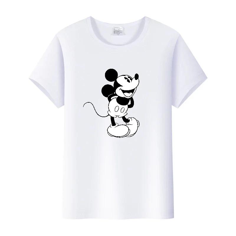 Vintage Cartoon Tshirt Mickey Mouse Tops Graphic Clothes Summer Blouses Short Sleeve T-shirt White Tees Unisex