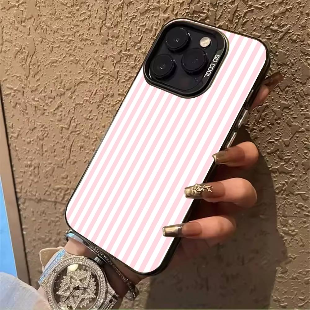 Nice -colorful -stripes Phone Case For IPhone17  16 11 12 13 14 15 16 Pro Max Plus Cover Colored Silver Funda Bumber