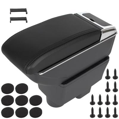 Skoda Roomster 05-15 Armrest with Storage Compartment BLACK ECO LEATHER + Installation Kit