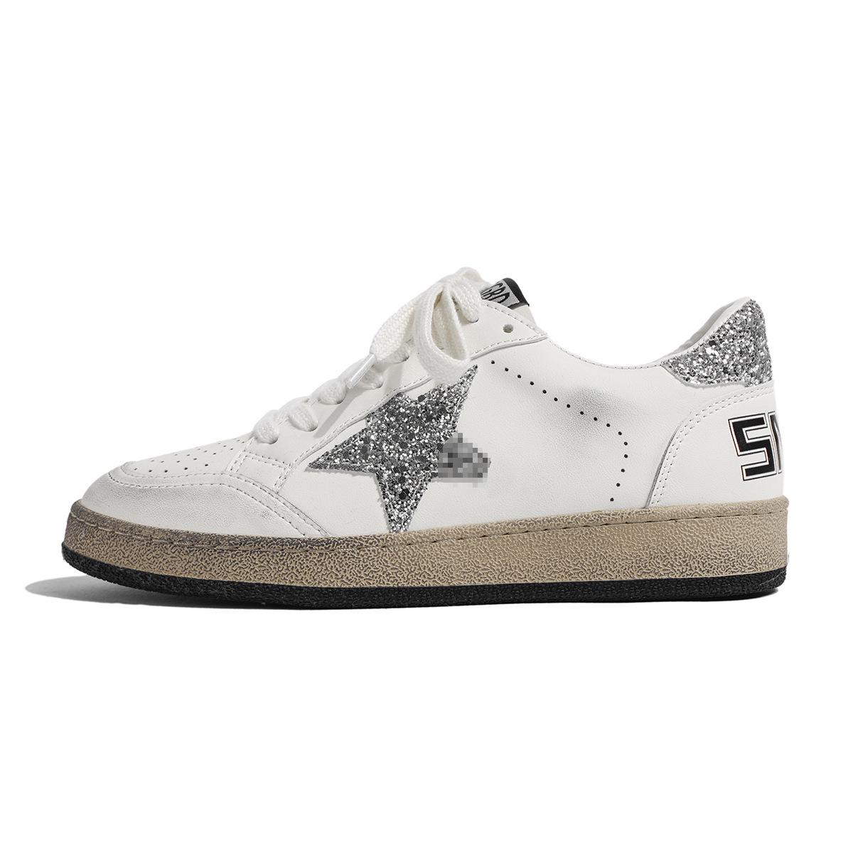 

2025 Жіночі балетки на шнурівці з натуральної шкіри у стилі ретро зірок – вінтажний стиль 37 срібний