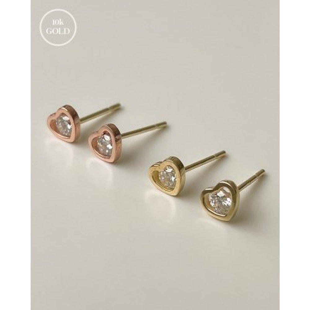 [10K Gold] Heart Mini Earrings E 120