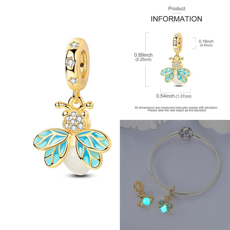 Original 925 Sterling Silber Charm Perle Goldene Serie Zirkon Anhänger Passend für Original Armband Halskette Für Frauen DIY Schmuck Geschenk