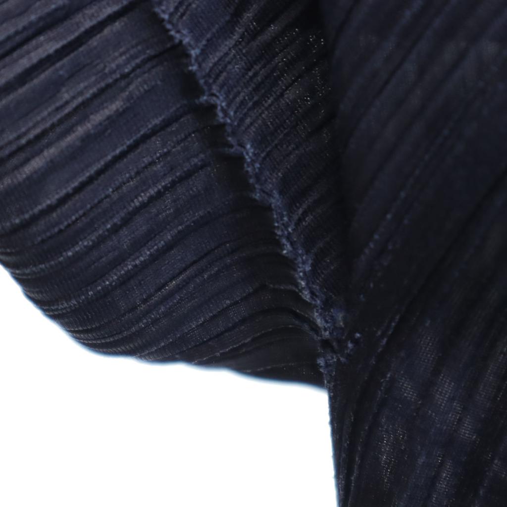 PLEATS PLEASE made in Japan Long sleeve Pleated blouse 4 Navy Women Used