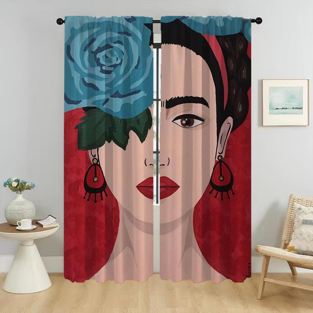 Fridiny závěsy Dětské závěsy do ložnice Zatemňovací závěs do pokoje 2 panely Stínidla Halloweenská dekorace Dělící stěna Obývací pokoj