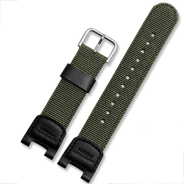 Канвасовый ремешок для часов Band для casio g-shock SGW-100-1V SGW-200 100B GW-3500B 3000B Спортивный нейлоновый водонепроницаемый ремешок Паз ремешка для часов For SGW-100