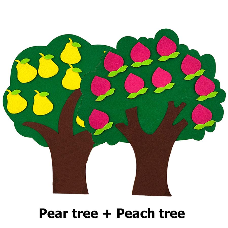4 Styles Available Fruit Tree Puzzle Felt Children Early Education Toys Kindergarten Color Number Fruit Cognitive Teaching Aids