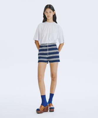 WNDERKAMMER Stripe Jacquard Knit Shorts_Navy