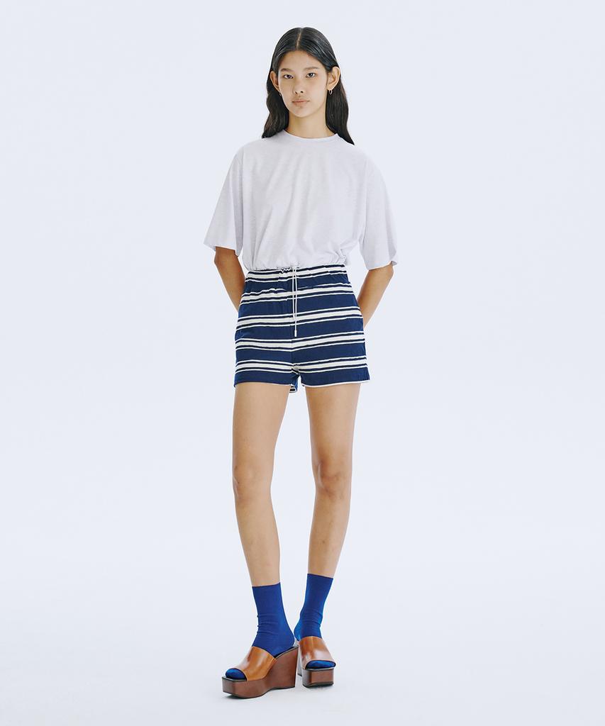 WNDERKAMMER Stripe Jacquard Knit Shorts_Navy