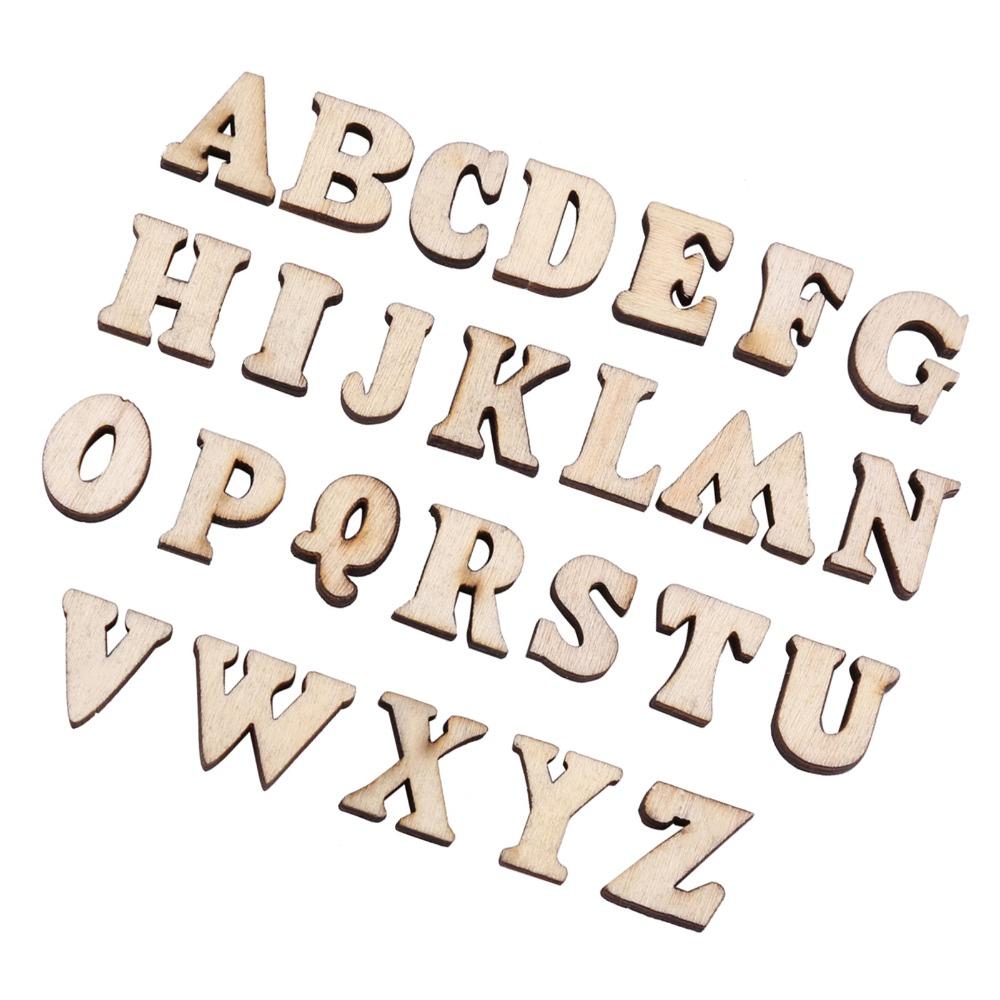 200pcs Brown Wooden Numbers Mixed Wooden Alphabet Wood Handmade DIY Wooden Letters  Craft Projects
