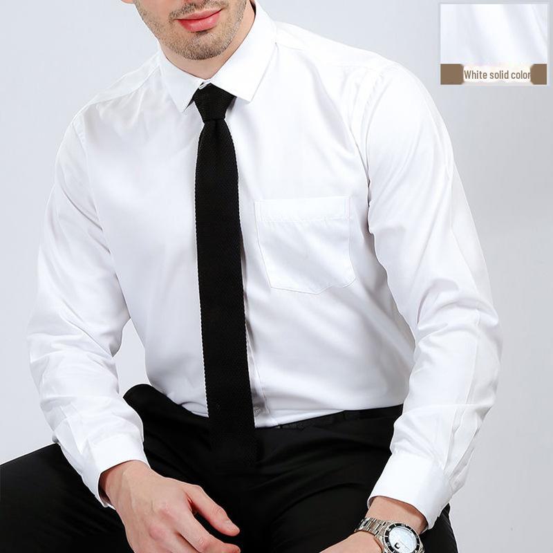 Men's Loose Long-Sleeve White Mourning Shirt for Performances