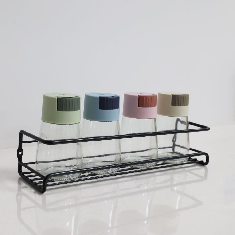 Single Layer Wall-Mounted Seasoning Shelf Carbon Steel Hanging Racks  Restaurant