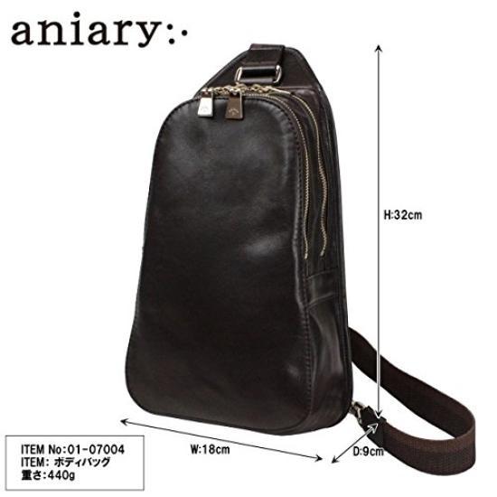 Shoulder Bag Antique Leather Black [Aniari] 01-07004
