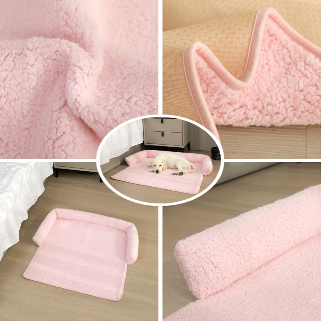 Pet Sofa Cushion with Pillow U-shaped Pillow for Winter Warm Pet Bed for Multiple Scenes