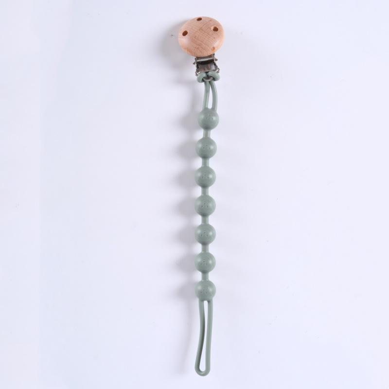 Solid Color Silicone Pacifier Chain Clips Baby Boys Girls Pacifier Gum Chain Bite Music Teeth Grinding Stick Toy Anti Loss Rope