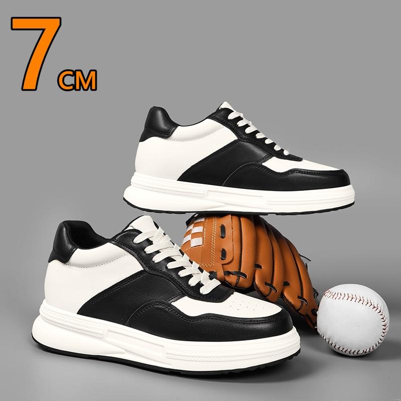 Fashion 7cm Men Height Increase Genuine Leather Casual Sneakers Elevator Shoes Comfortable Fashion Skateboard Shoes for Men Lift Sports