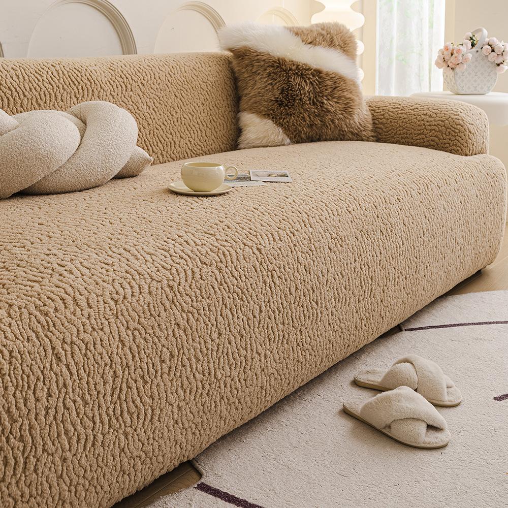 Plüsch Sofabezug Winter Elastisch Vollabdeckung Sofa Abdeckung Wohnzimmer Winter Universell Abdeckung Anti Katzenkratzschutz Vollabdeckung Stoff