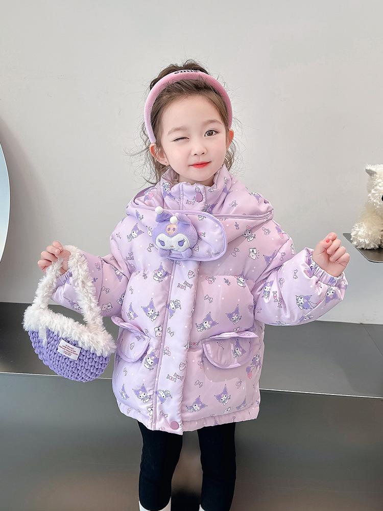 2025 Winter Cartoon Down Jacket for Baby Girls - Stylish, Warm, and Cotton-Padded