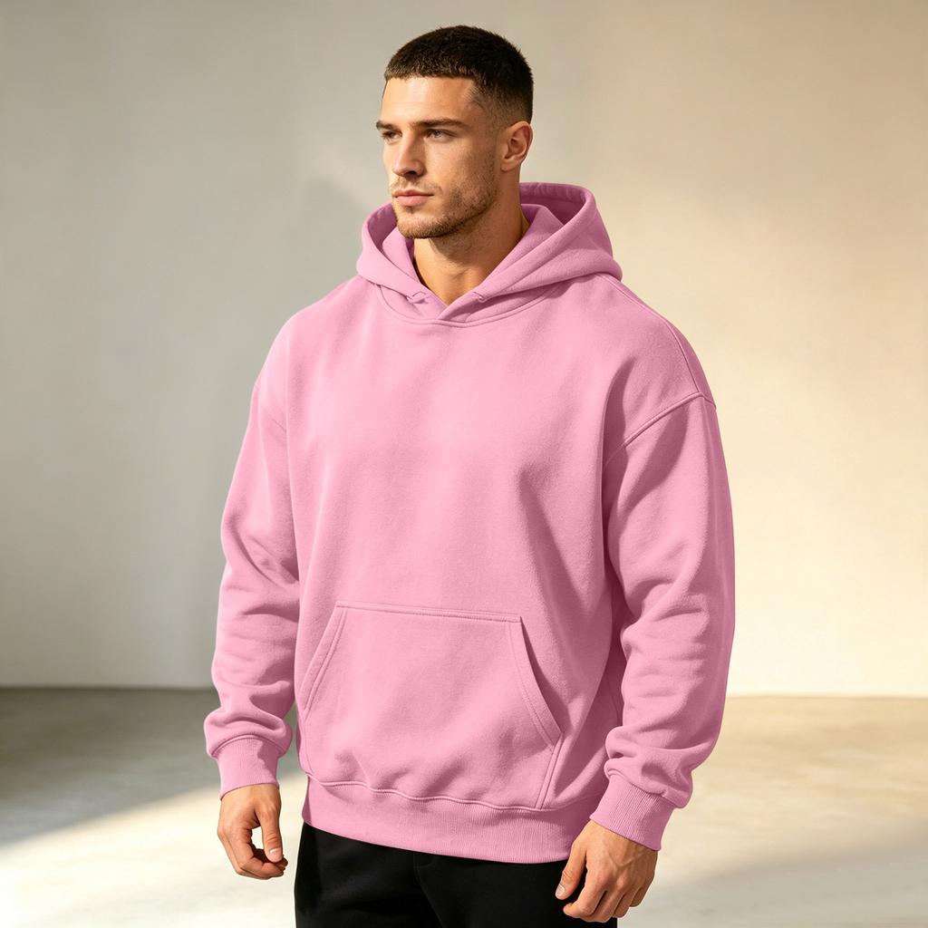 Men's Color Hooded Sweatshirt Casual Pullover for Spring and Fall