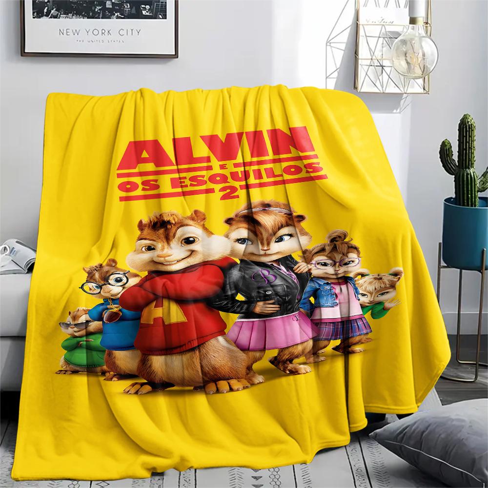 1pz Coperta in Flanella con Stampa di Alvin & The Chipmunks, Alta qualità per Tutte le Stagioni, Decorazione per la Casa, Calore e Comfort, Perfetta per Regali di Natale