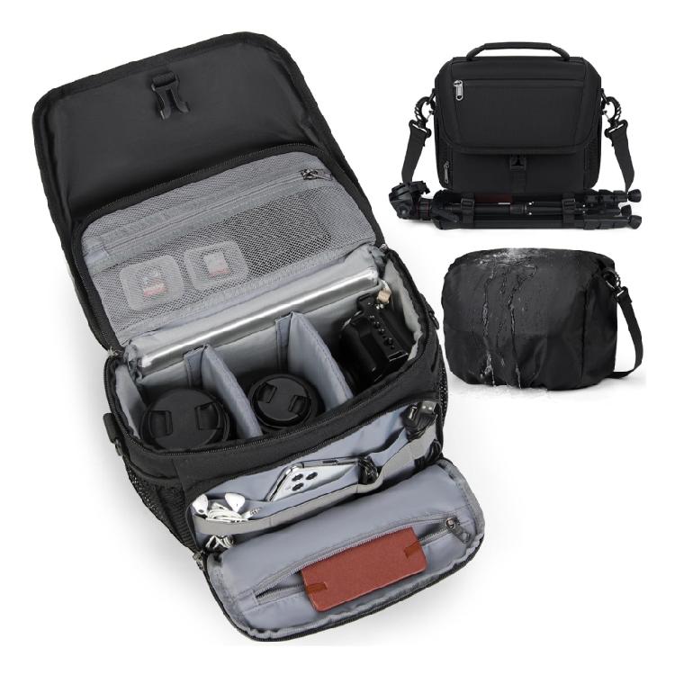 

Multifunctional Photographer Holder Bag Water Resistant Ergonomic Handle for DSLR Camera Storage Crossbody Bag 1