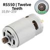 1pc RS550 DC Motor 12V 14.4V 16.8V 18V 25V Motor High Torque Electric Motors With 12 Teeth For Power Tools Robotics