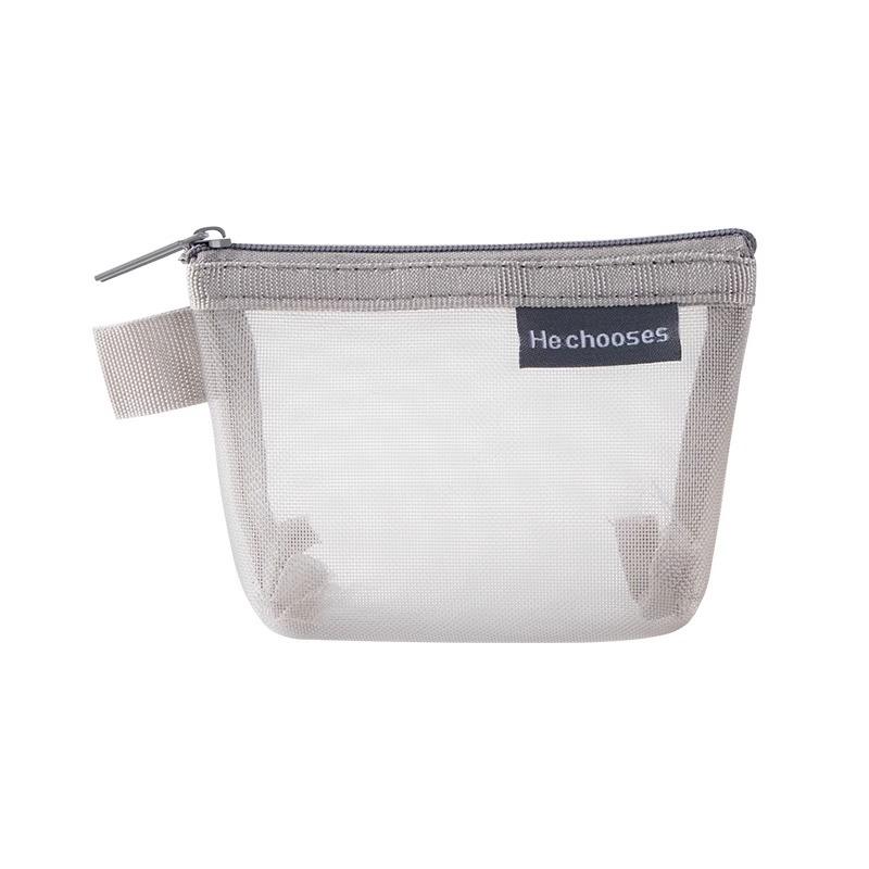 Compact Mesh Zipper Pouch: Coin Purse, Lipstick, Card & Key Holder for Students