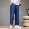 Men's Cotton & Linen Casual Pants - Summer/Winter Loose Wide-Leg Trousers