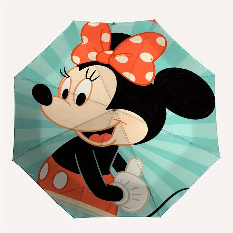 Minnie Mouse, Automatic Opening and Closing Umbrella, Compact Travel Umbrella, Lightweight and Portable, Suitable for Beach Commuting Busine