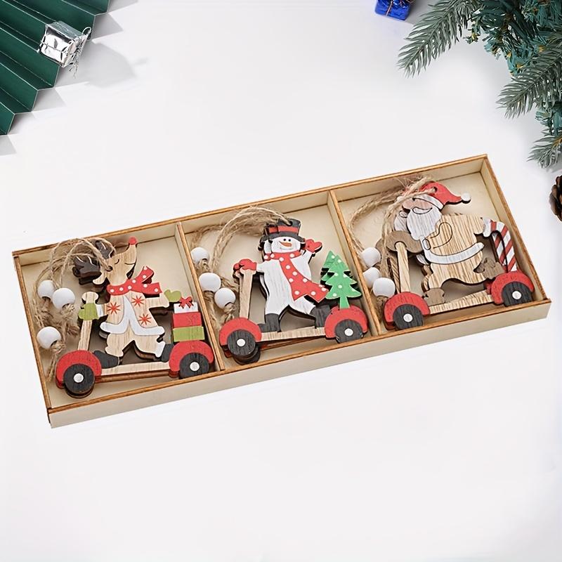 

Очаровательное искусственное елочное украшение с Сантой, снеговиком, оленем, праздничный деревянный декор, идеальный рождественский подарок, рождественские украшения 9pcs