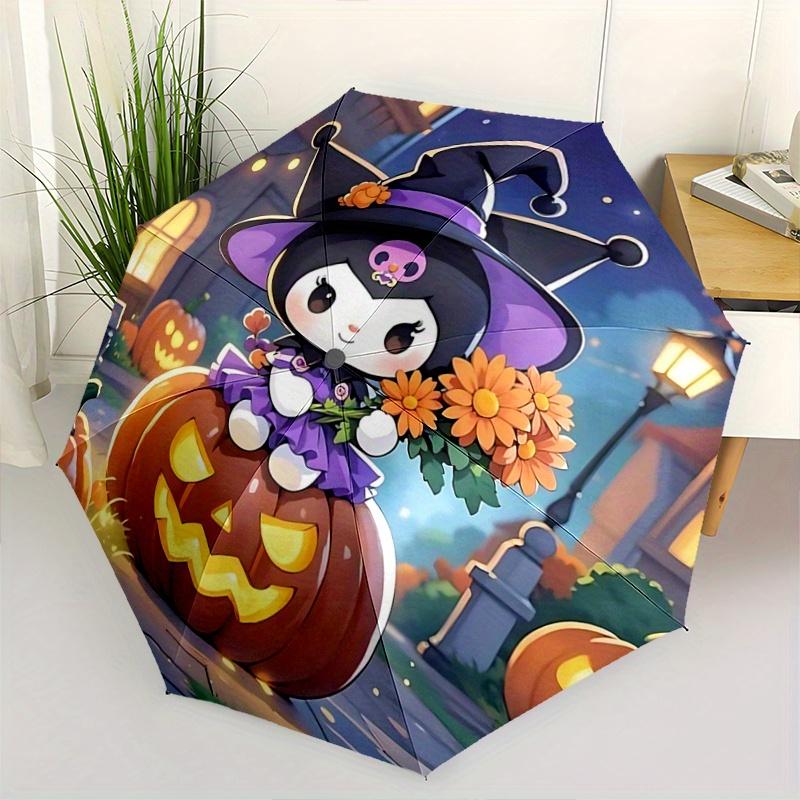 

1pc Wizard Kuromi Pattern Automatic 3-Fold Umbrella, 8 Steel Frames, High-Value Folding Umbrella, Suitable for Office, Travel and Outdoor Adventure.V1
