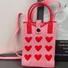 Sweet Love Knitted Mobile Phone Bag Mini Fashion Knitted Crossbody Bag Cute Korean Knit Handbag Phone Pouch