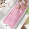 Suction Cup Bath Mat Non-Slip Shower Mat Bathtub Rug with Drain Holes Machine Washable Bathroom Rug for Safe Shower Bath Use