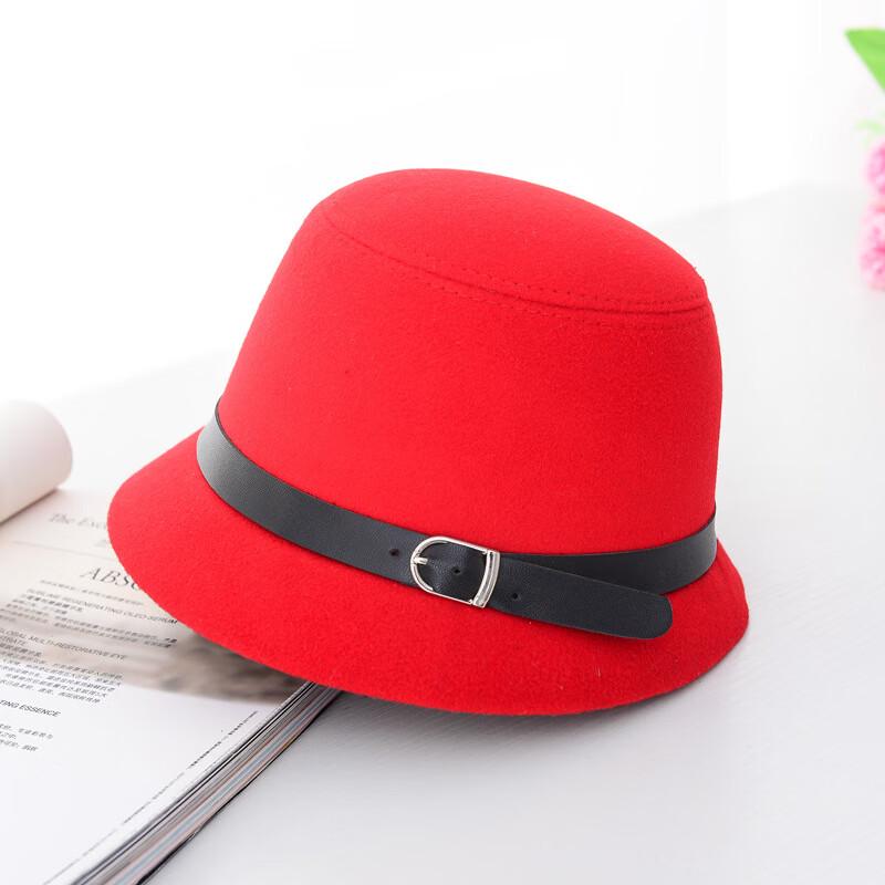 ZHENYUEQI Women's British Style Wide Brim Felt Fedora Hat
