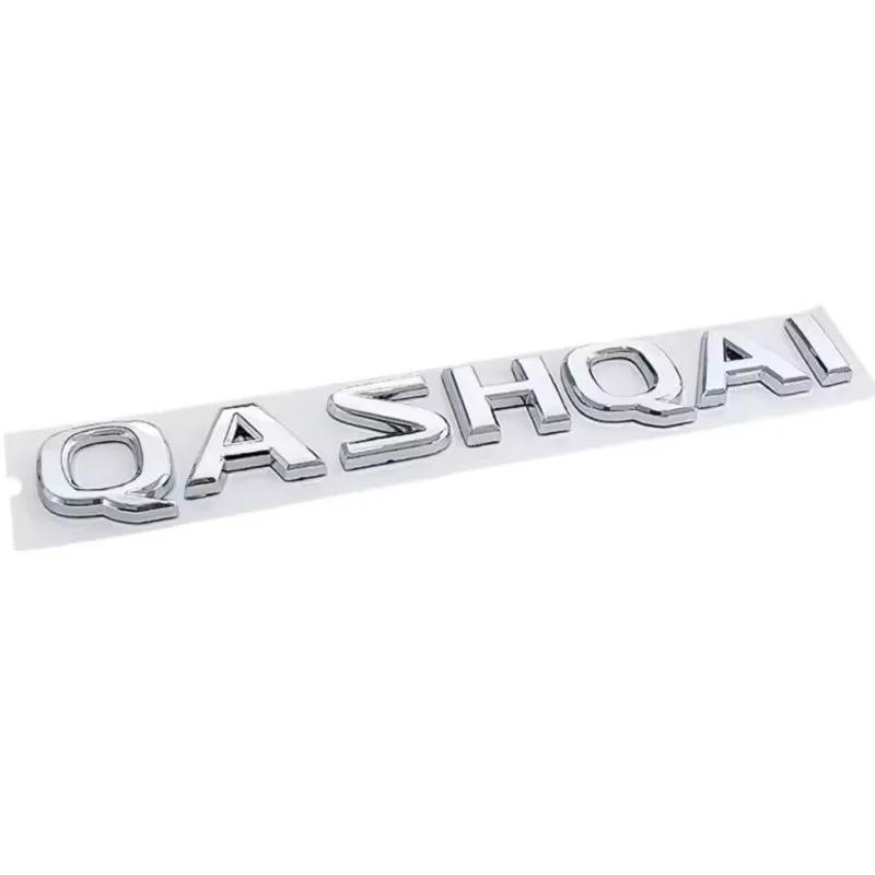 CGANEI1 Glänzend Schwarz Silber Qashqai Emblem für Nissan X-trail Note Juke Sentra Patrol Navara Auto Seiten Heck Abzeichen Namensschild Logo Aufkleber