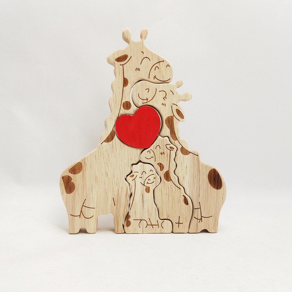Cross-Border Wooden Little Penguin Family Puzzle Ornament - Festival Gift & Warm Family Decoration