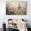 Watercolor Jesus and Landscape Christian Bible Verse Shepherd Poster Canvas Painting Wall Art Pictures Home Living Room Decor