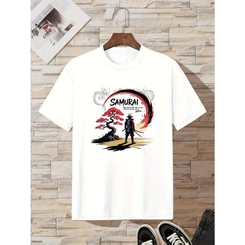 Kids Samurai Print T-Shirt for Casual Wear and Sports 110