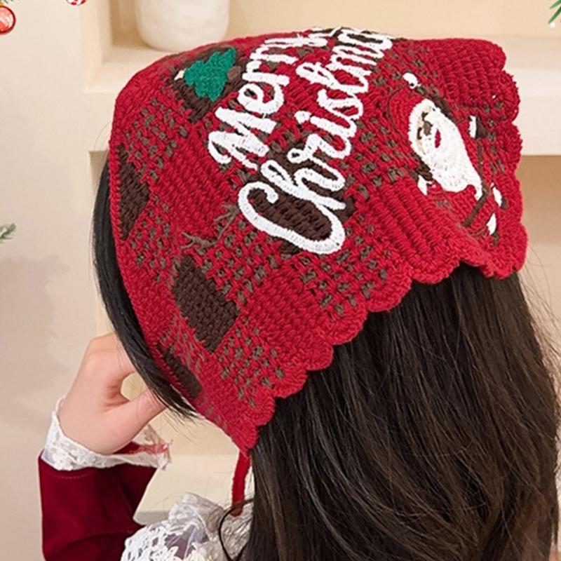 Hair Scarf Knitted for Christmas Creative Snowflake Headband Birthday Gift